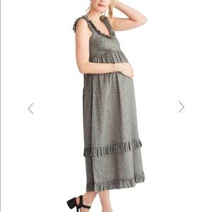 Hatch Rafaela Dress - sage green w/ pink flowers